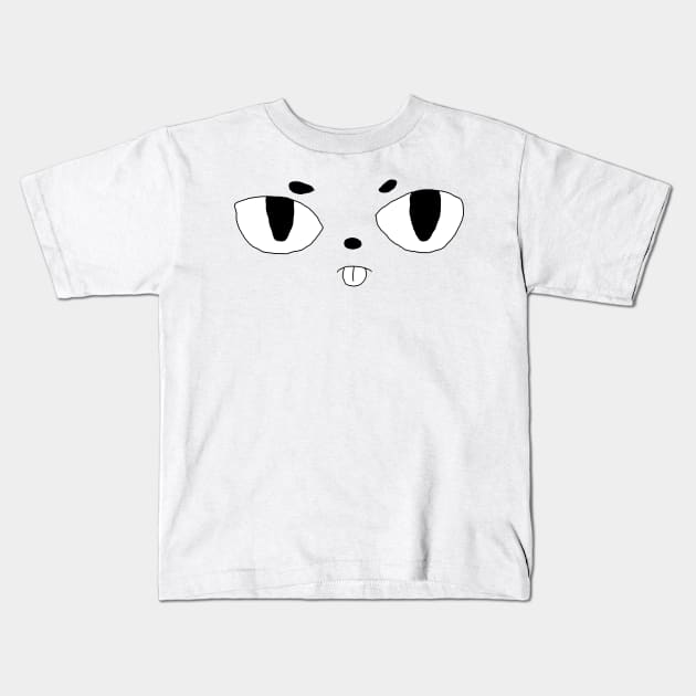 Cute Cat Face (black-white) (mareescatharsis original) Kids T-Shirt by mareescatharsis